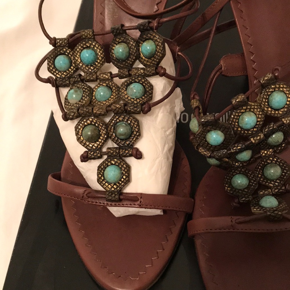 Roberto Cavalli Brown Heels Size 38 1/2 NWT - Picture 2 of 15